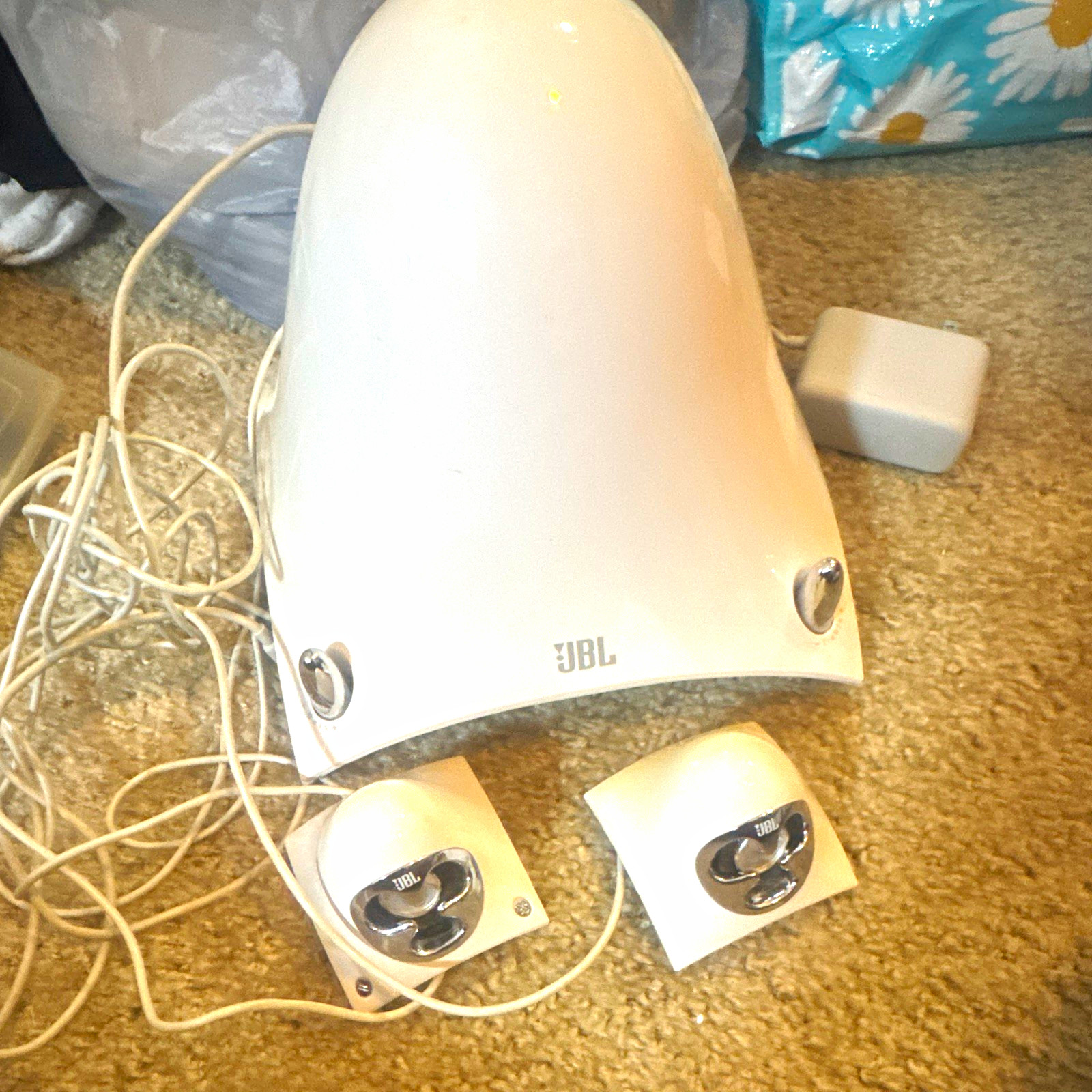 JBL Creature II 2.1 Channel Wired Computer Speaker System, White