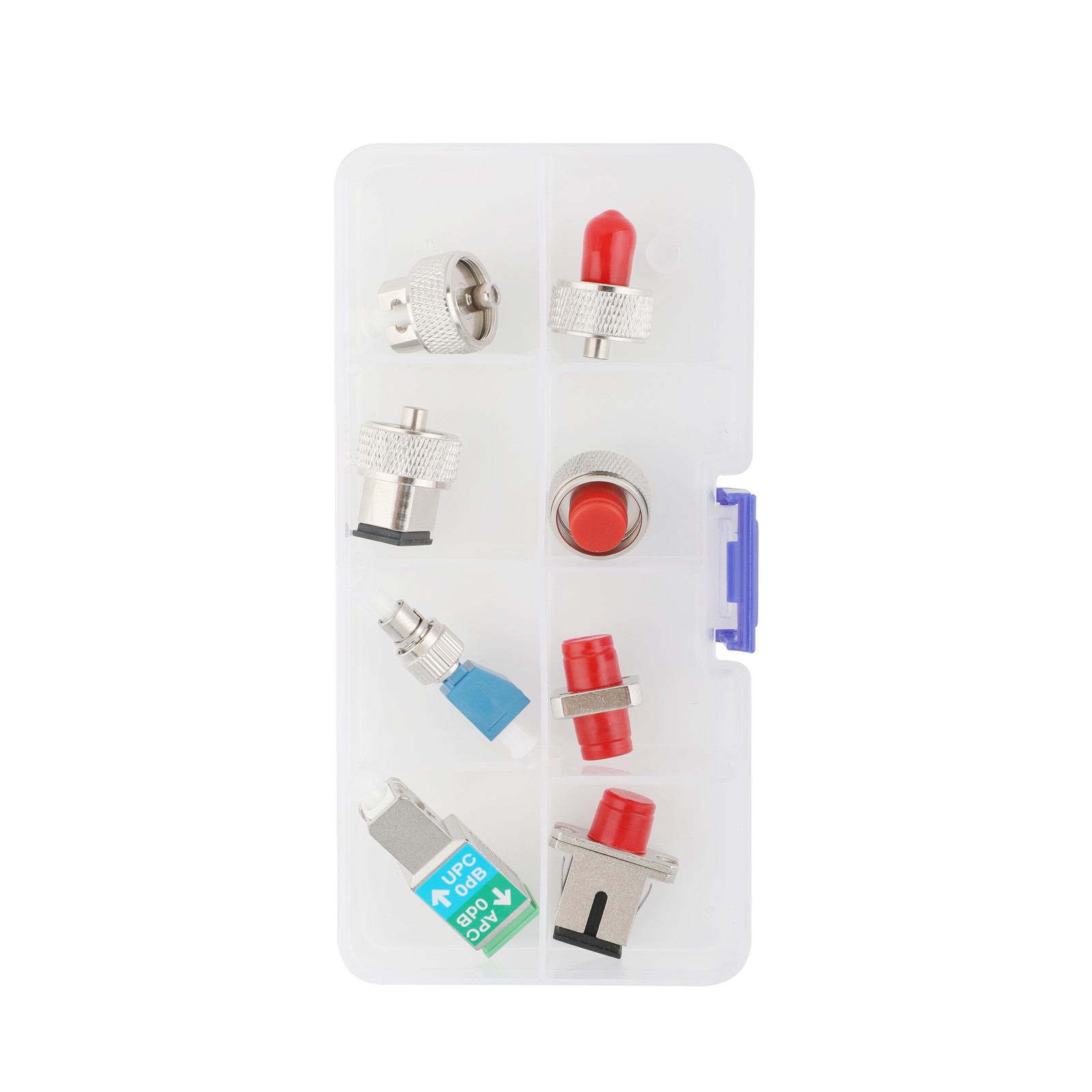 OTDR Test Adapter Kit 8Pcs SC FC ST LC Fiber Optic Connectors