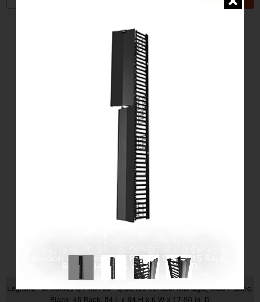 Legrand - Ortronics QVMD706 | Q Series Vertical Manager, ABS Plastic, Black