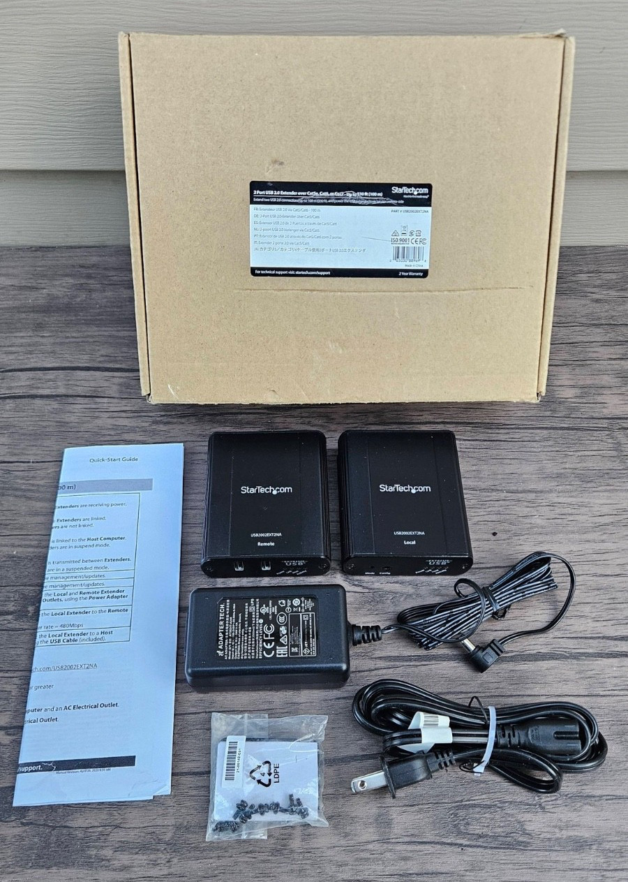 STARTECH USB2002EXT2NA 2PORT USB 2.0 EXTENDER OVER READ DESCR R5
