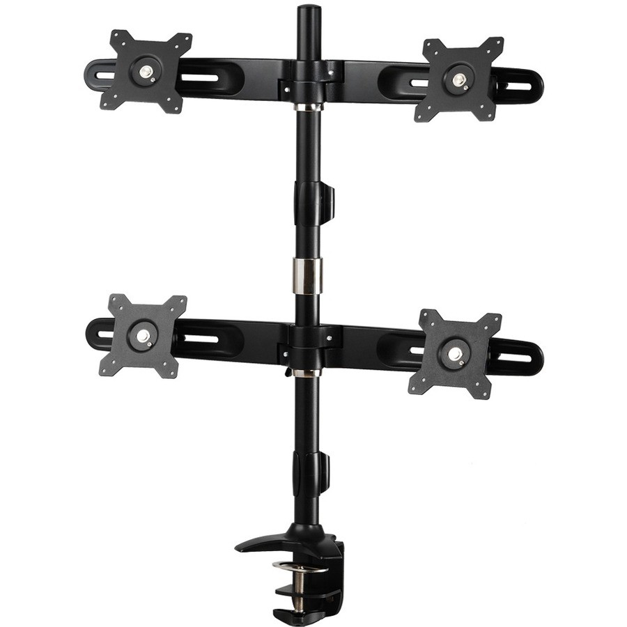 Amer Mounts Clamp Based Quad Monitor Mount 15"-24" Flat Screens 17.6lb load