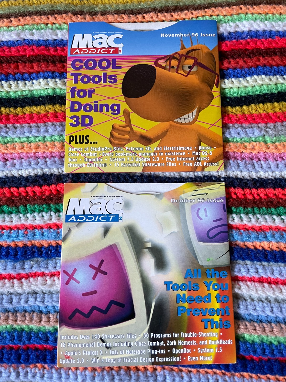 Mac Addict The Disc CD-ROM Issues 2 & 3 Oct Nov 1996 Vintage Apple Macintosh