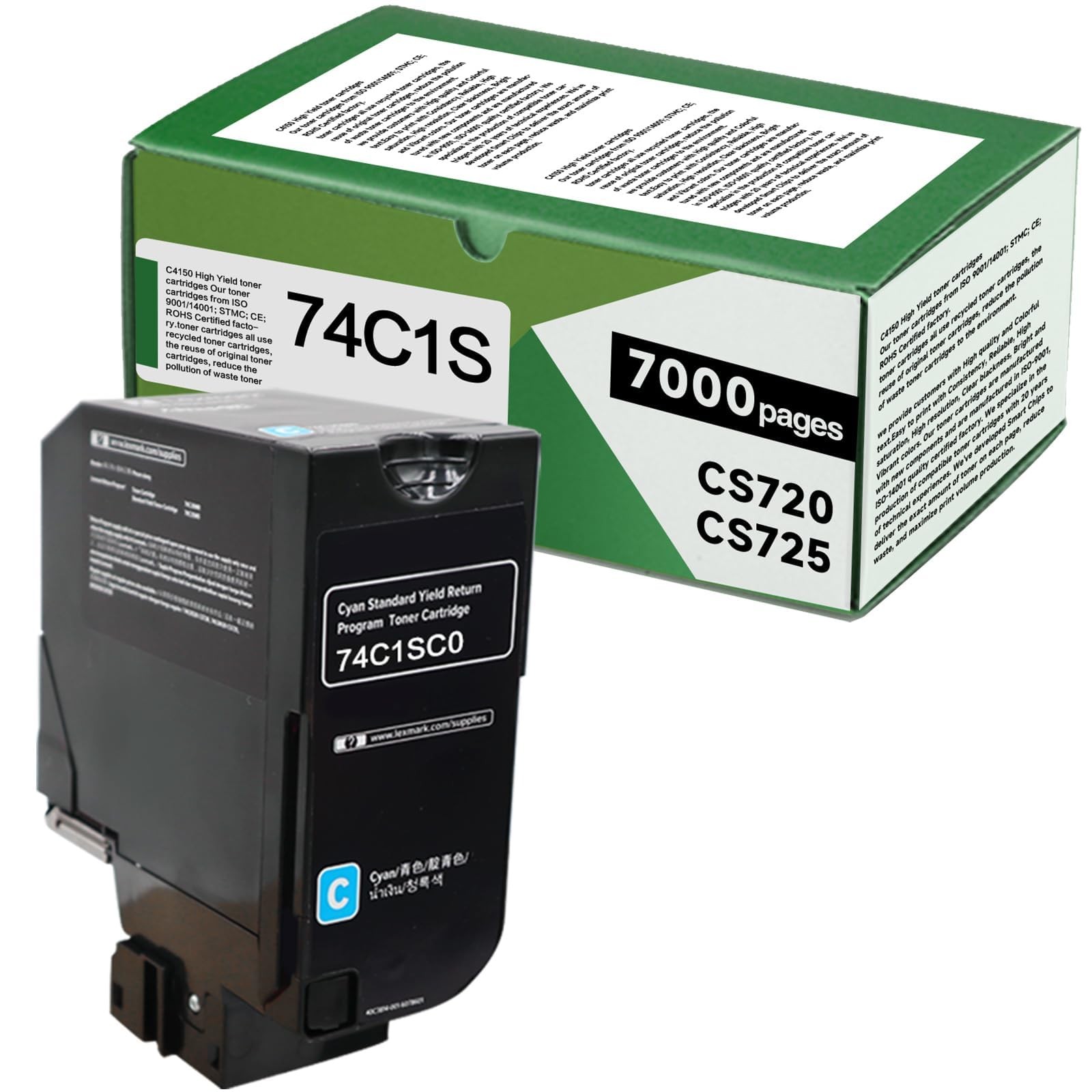 WYFYINK 74C1SC0 Cyan Compatible 7000 Pages Toner Cartridge High Yield