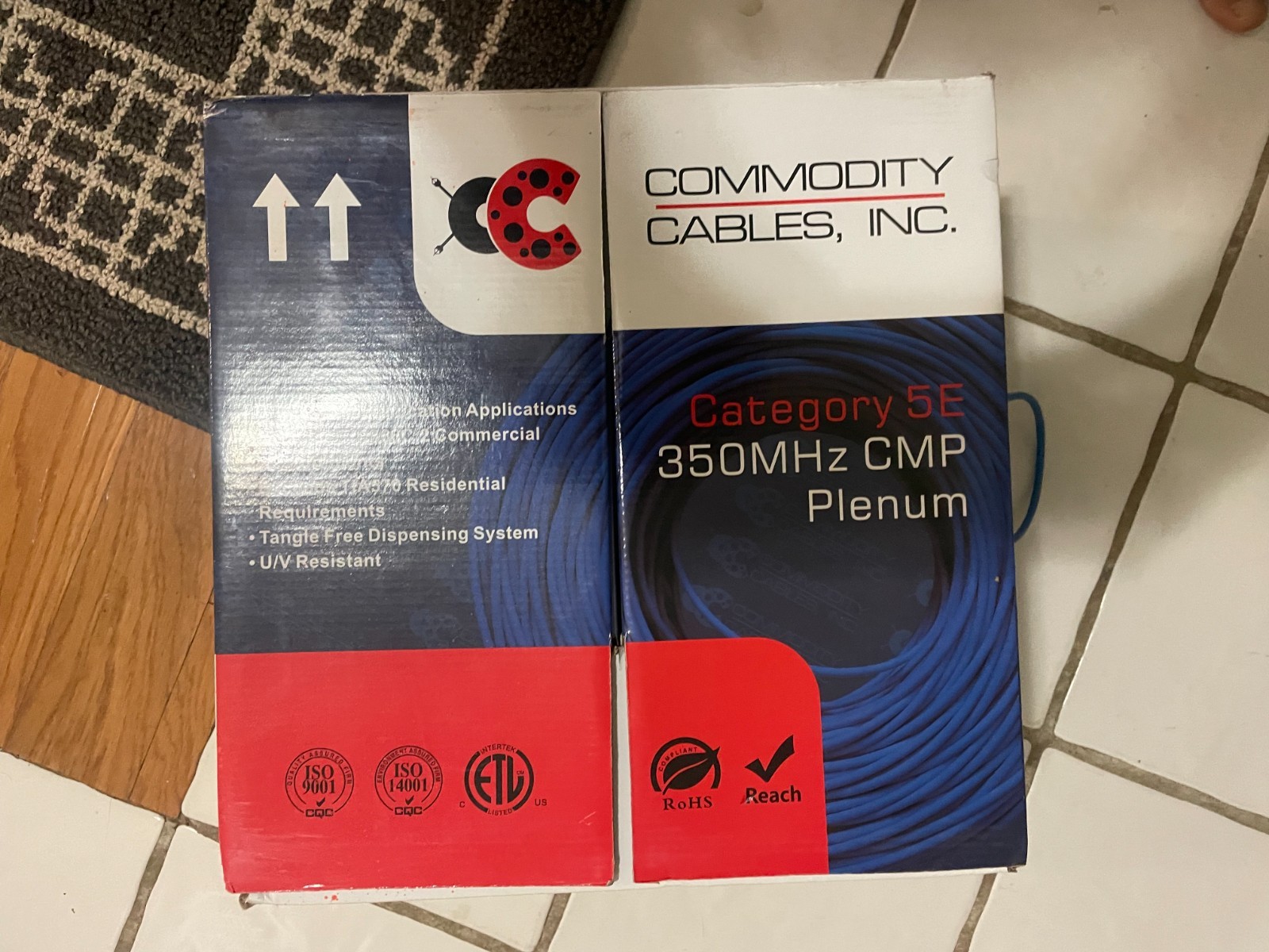 New Cables Open Box Commodity Cables Cat 5E, appoximately 600 ft.