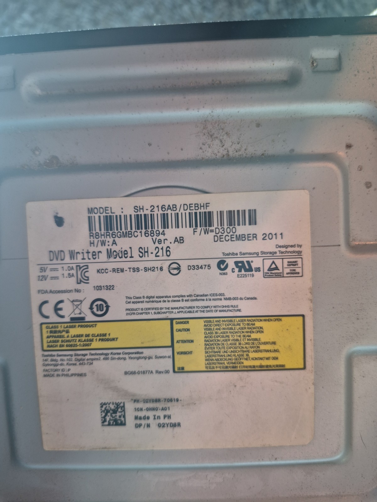 Toshiba Samsung Storage Technology (TSST)Model: SH-216AB/DEBHF