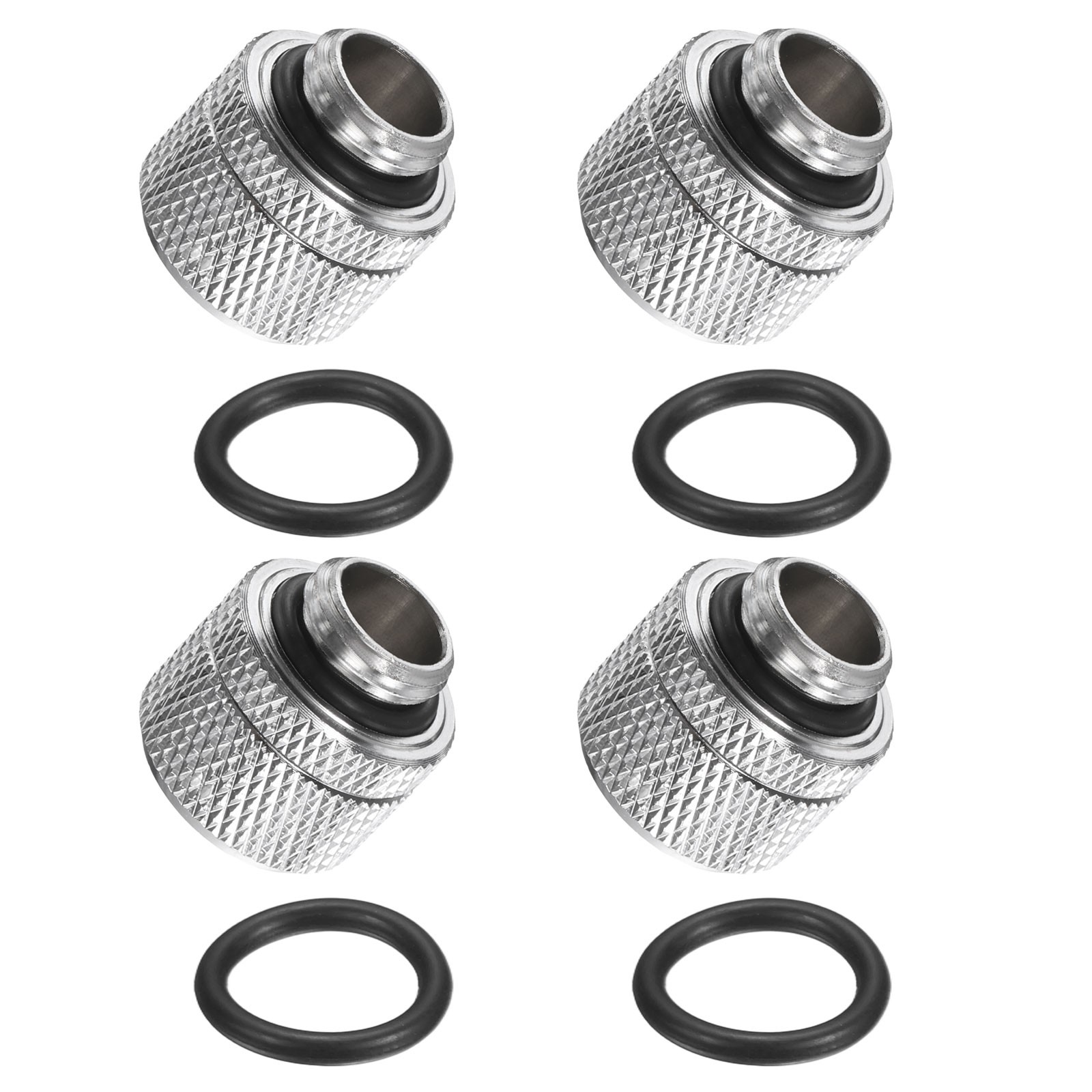 4Pcs G1/4" 3/8 in ID 1/2 in OD Quick Tighten Compression Fitting, Silver