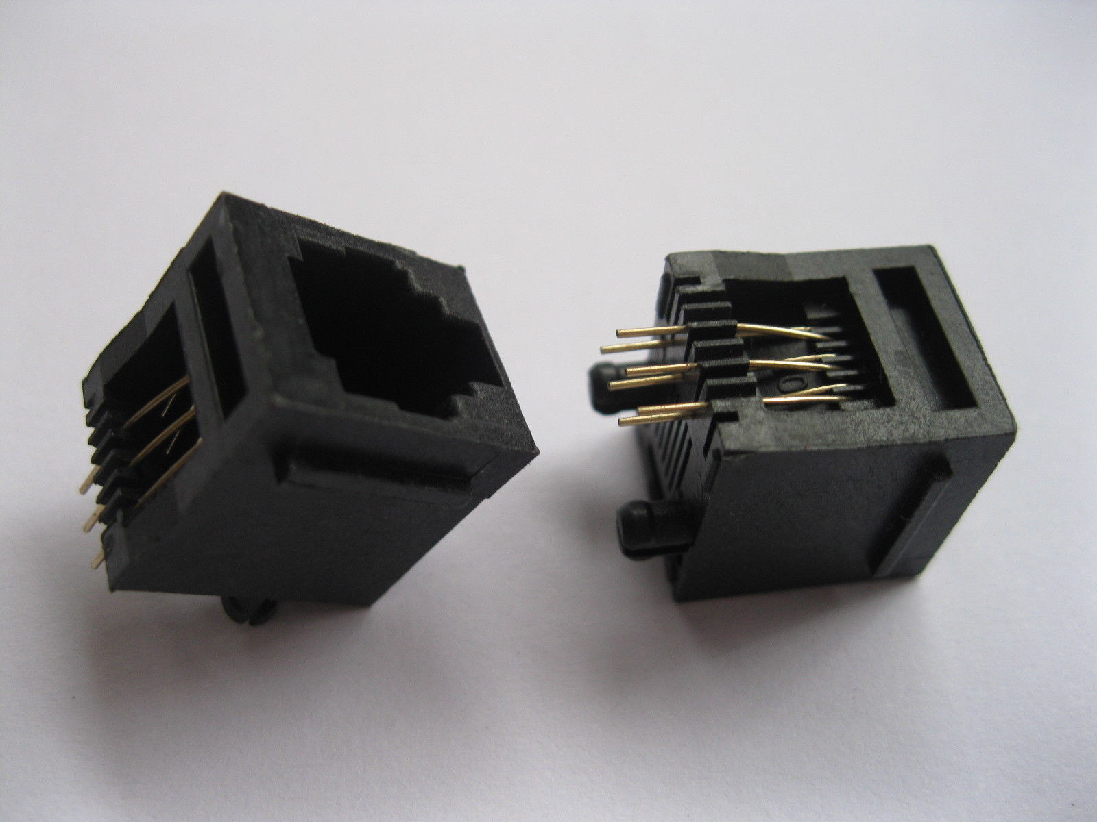 50 pcs RJ11 Modular Network PCB Jack Connector 5222 6P6C Top Entry w/ Flange New