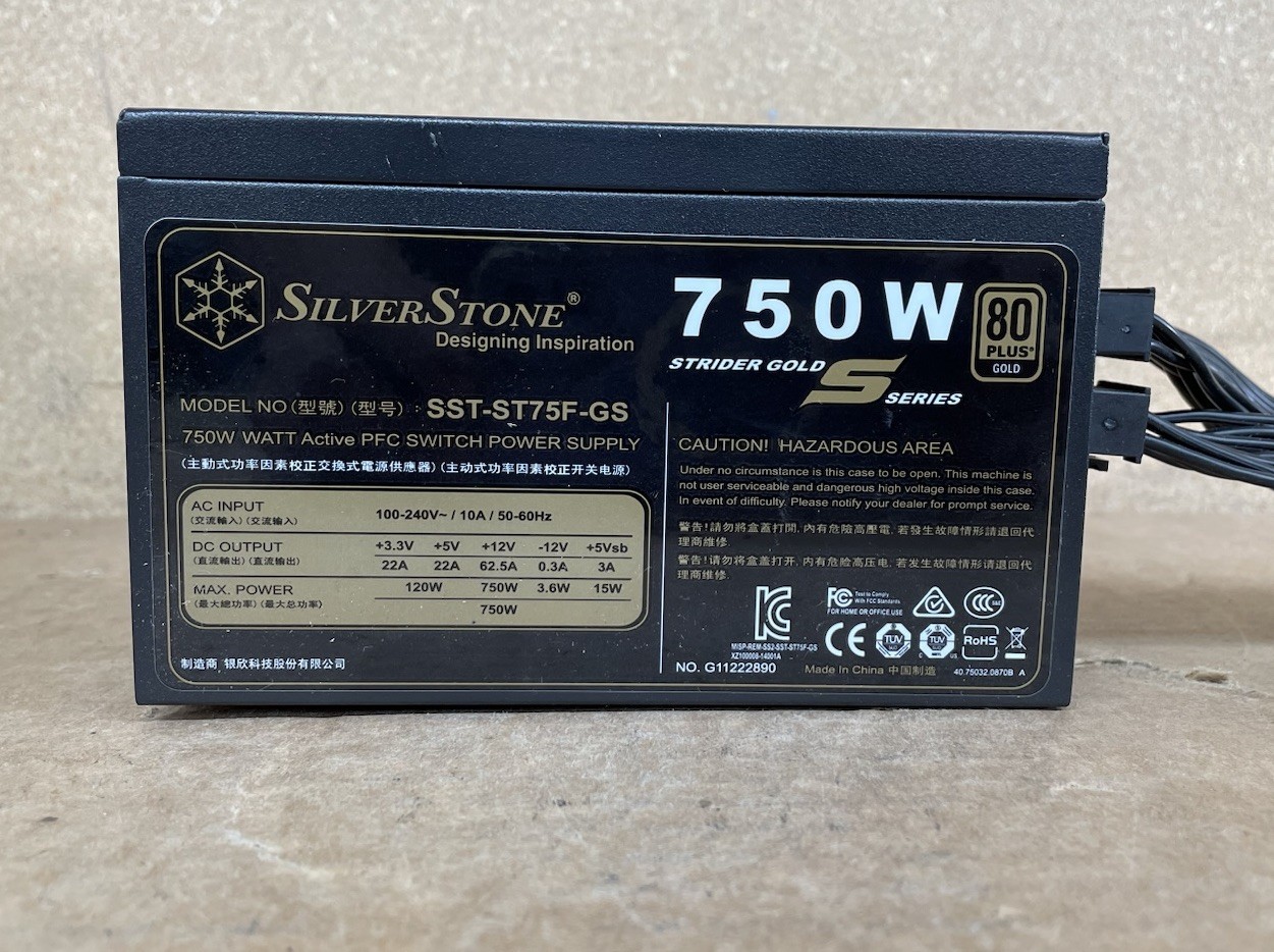 Power Supply SilverStone SST-ST75F-P Strider Gold Series, 750W 80 Gold Plus