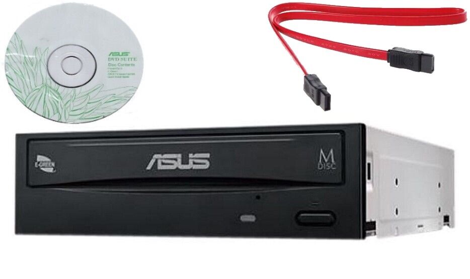 Asus Internal Desktop SATA 24x DVD RW CD DL MDisc Burner Writer Drive + Software
