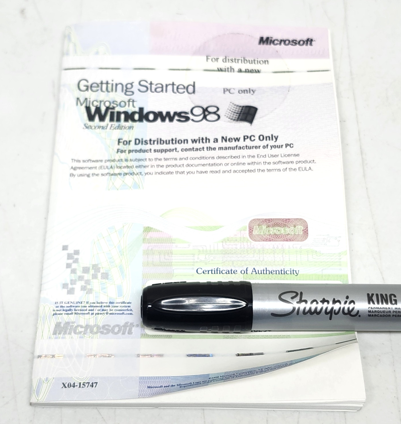Microsoft Windows 98 SE Getting Started Manual Only & Product Key NO DISC