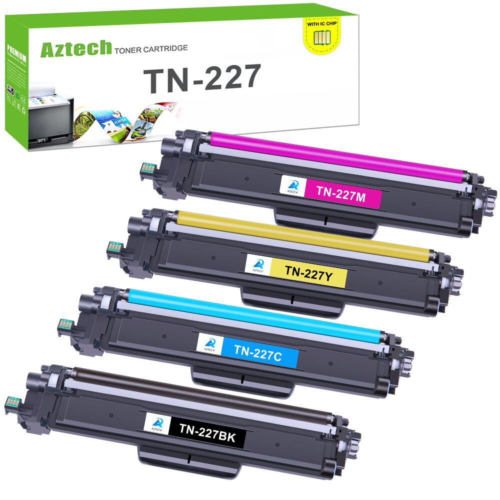 4PK TN227 BCMY Toner Compatible With Brother HL-L3210CW MFC-L3730CDN W/Chip