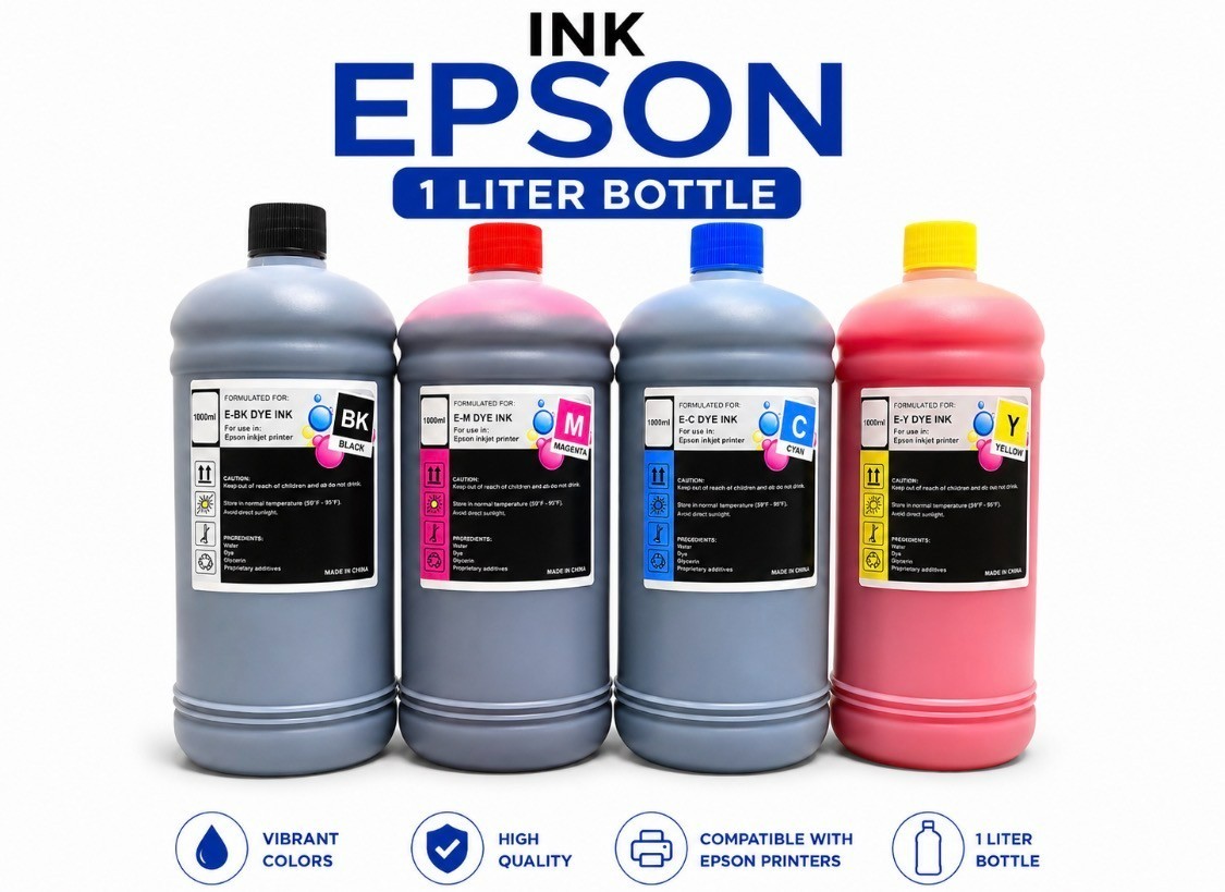 4 x 1000ml Refill inkjet Dye Ink compatible for  Epson Print