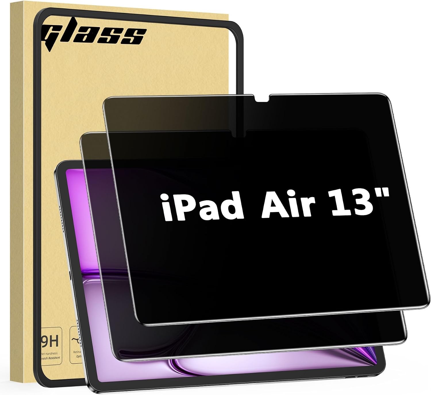 2 Pack Privacy Screen Protector for iPad Air 13 Inch, Anti-Spy 9H Glass