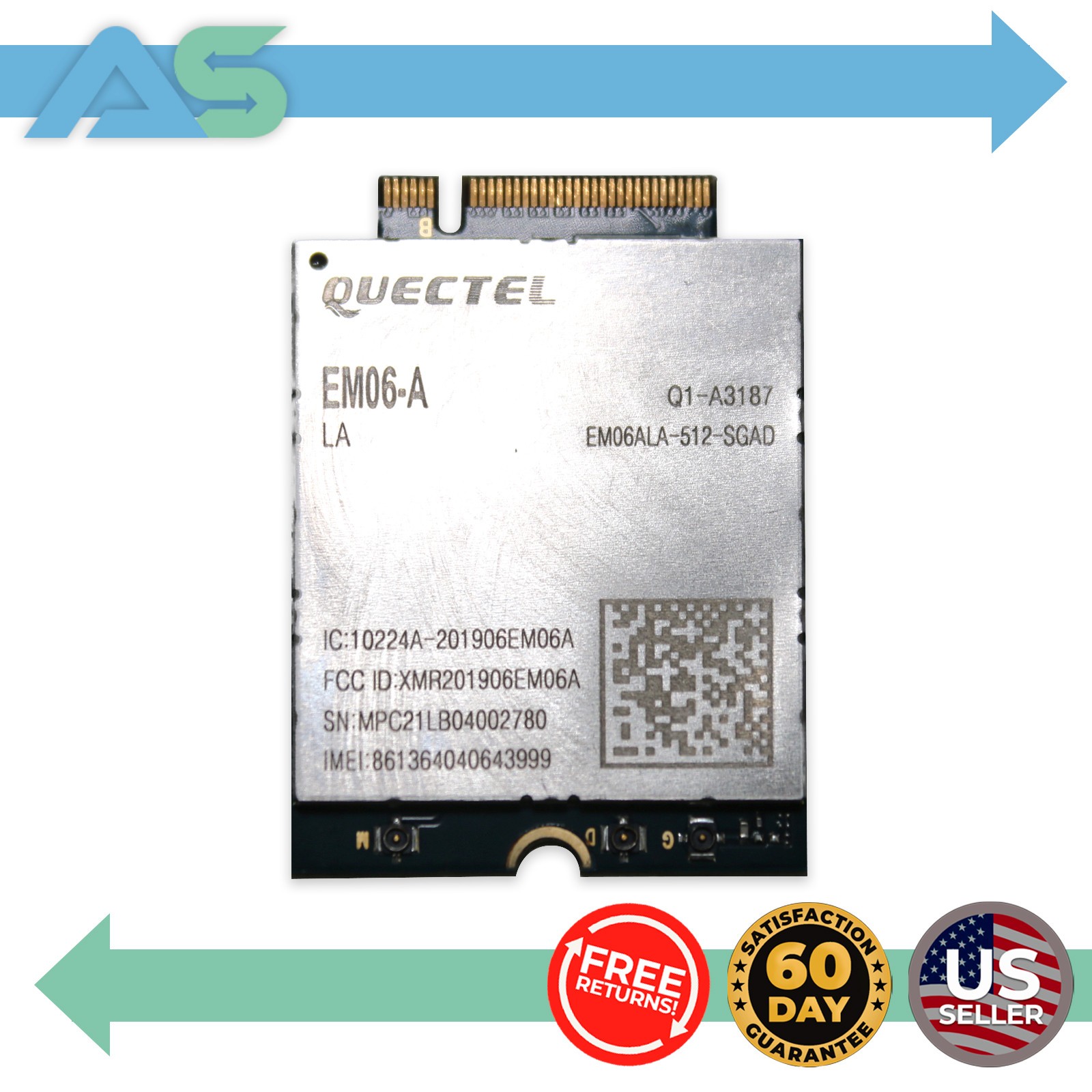 Quectel EM06-A LTE Module 300 Mbps PCIe M.2 Key B | P/N EM06ALA-512-SGAD