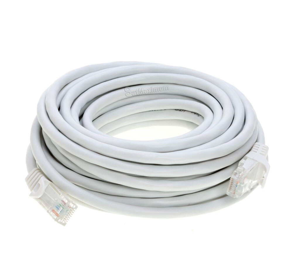 CAT5e Ethernet Patch Cable RJ-45 Network Cord White 25FT-200FT Multipack LOT