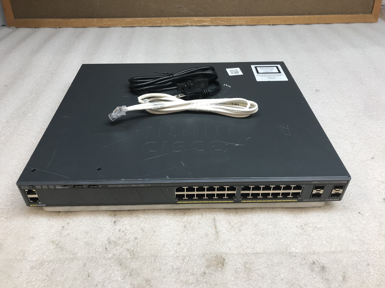 Cisco Catalyst WS-C2960X-24PS-L V03 24-Port Gigabit PoE+ Switch 370W 4x SFP