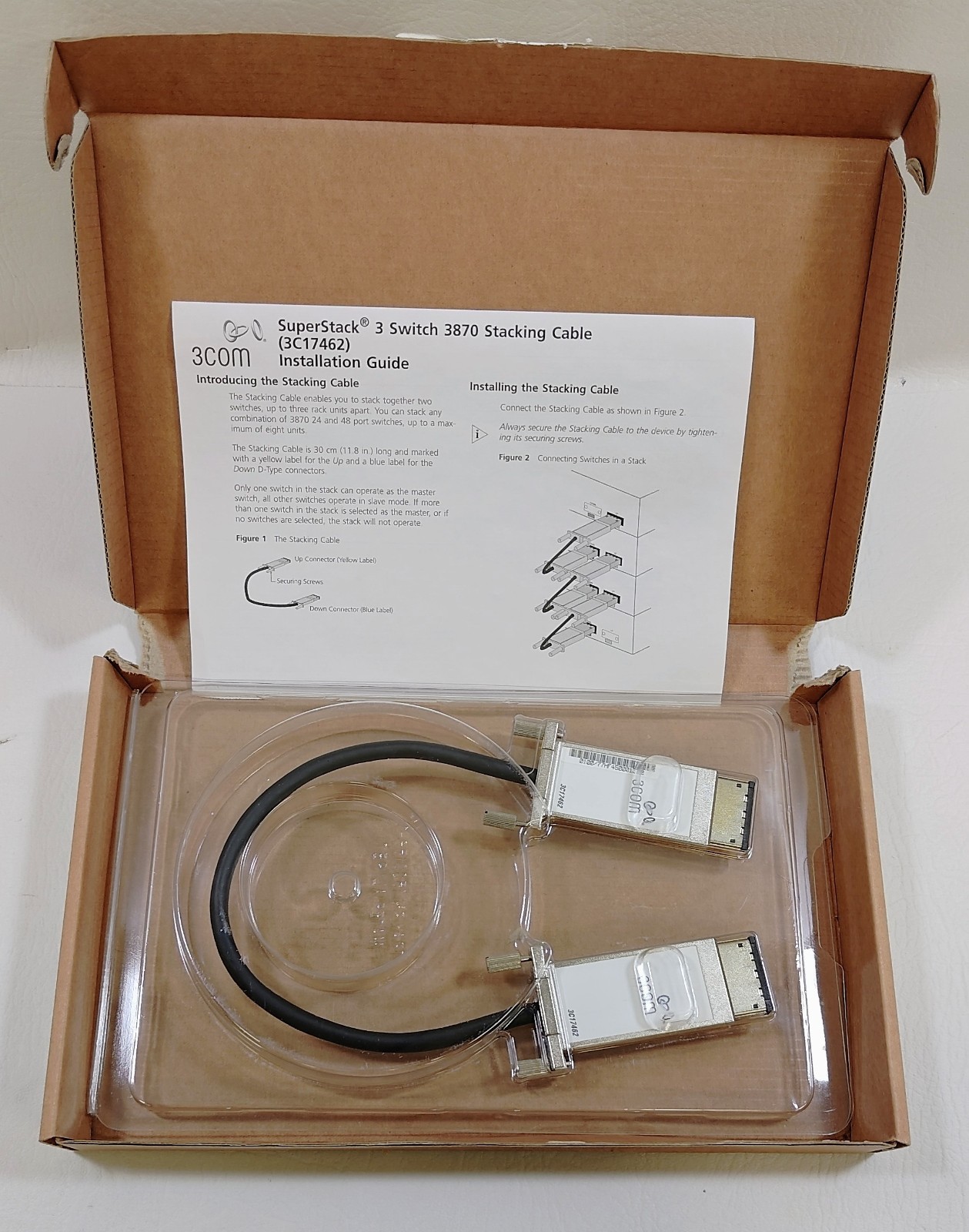 3COM SuperStack 3 Switch 3870 Stacking Cable: 3C17462 30cm - Brand New