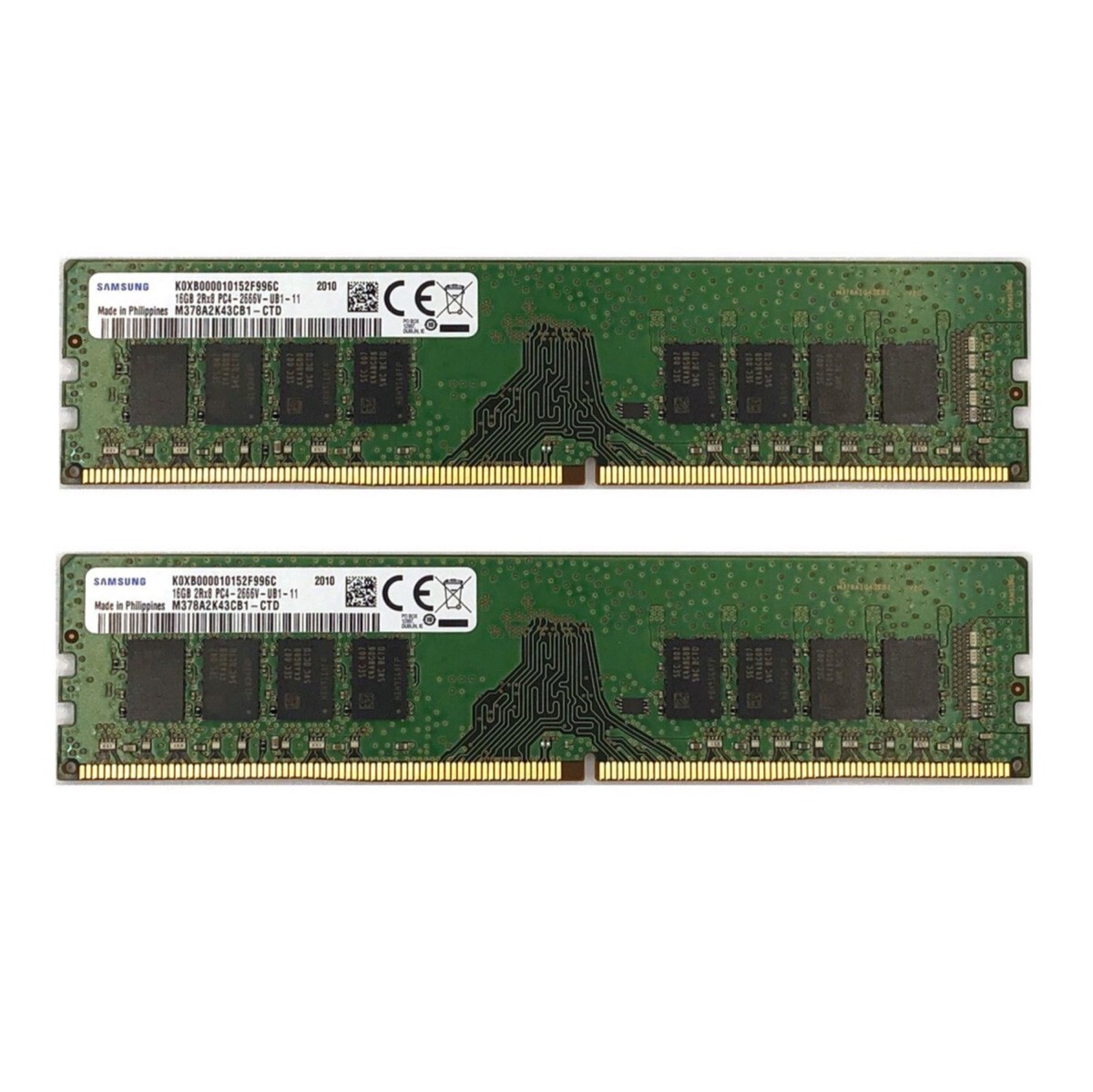 Samsung 32GB (2X 16GB ) DDR4 2666MHz PC4-25600 UDIMM Memory Ram M378A2K43CB1-CTD