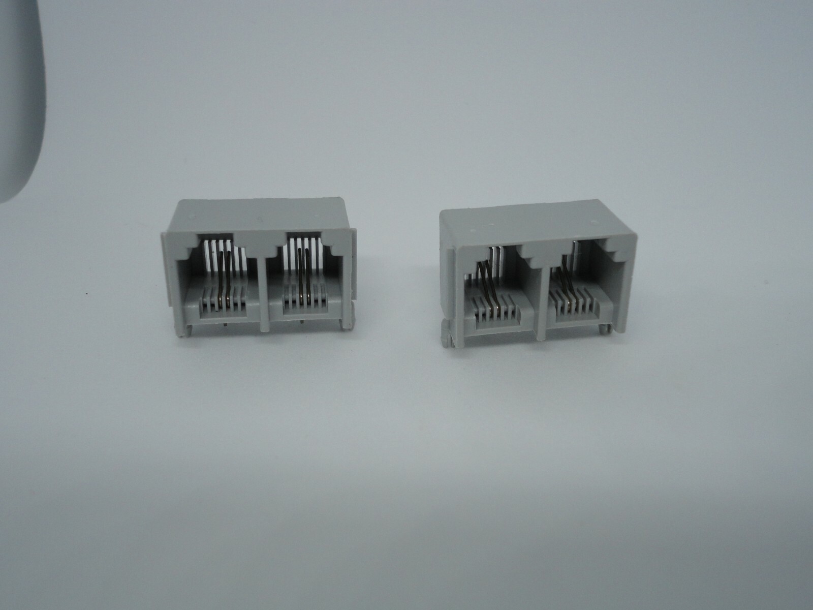 2 Pcs Double Phone RJ11 Port Jack Modular Connector Telephone PCB DIP 2Pins 6P2C