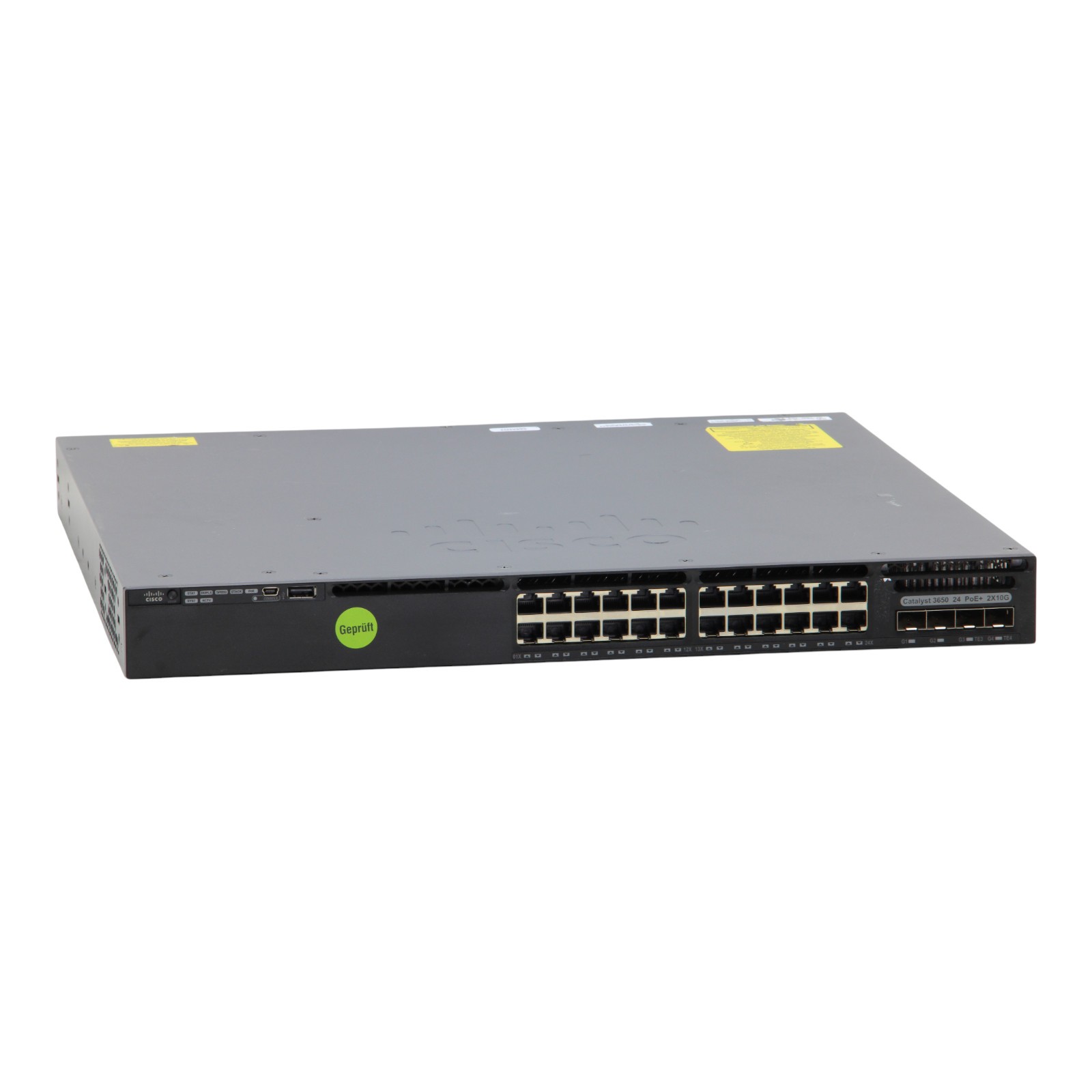 Cisco WS-C3650-24PD-S 24xt GbE RJ-45 PoE+ 2x 10G SFP+ 2x 250W without Rack Ears