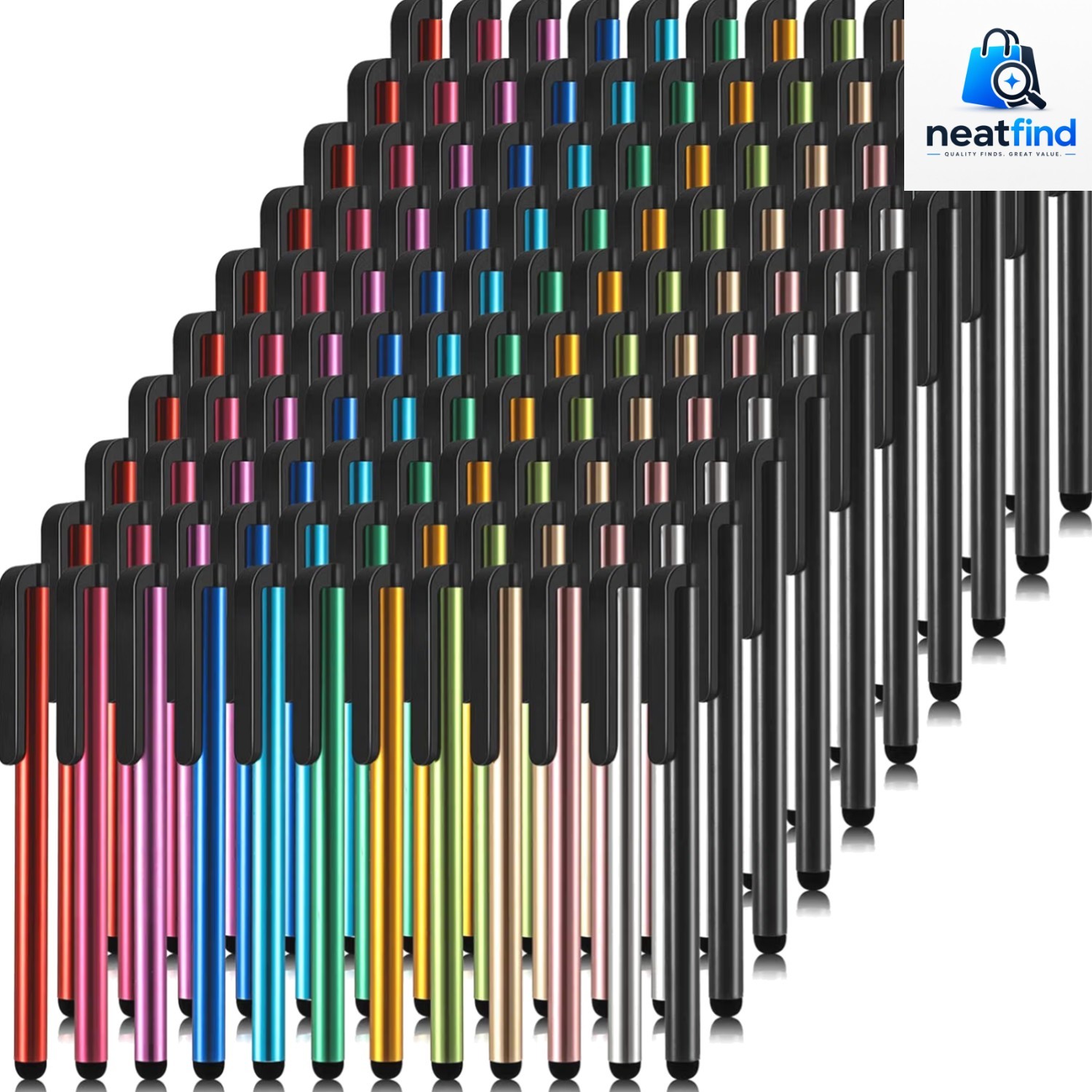 120 Pcs Bulk Capacitive Stylus Pens for Touchscreens, 12 Colors