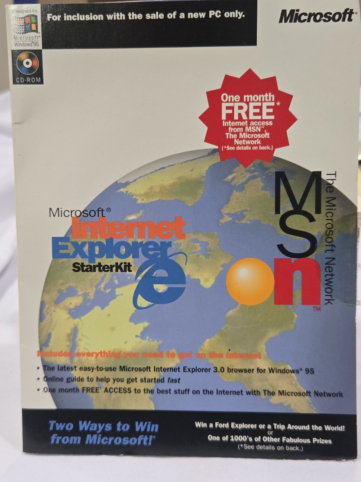 Sealed Microsoft Internet Explorer 3.0 Starter Edition MSN Windows 95 OEM