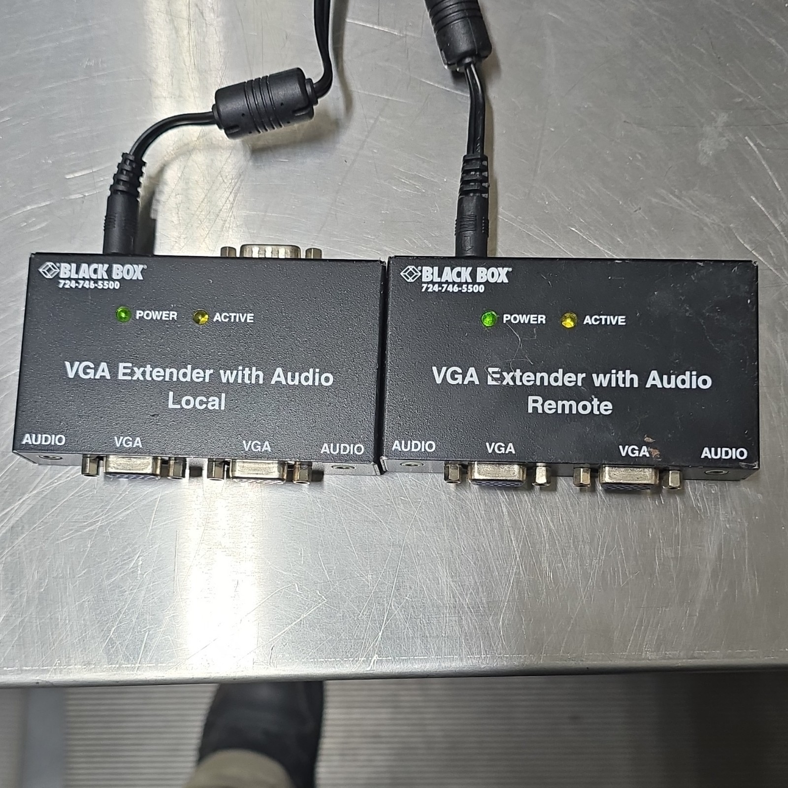 Black Box VGA Extender with Audio Support Local & Remote Units AC556A