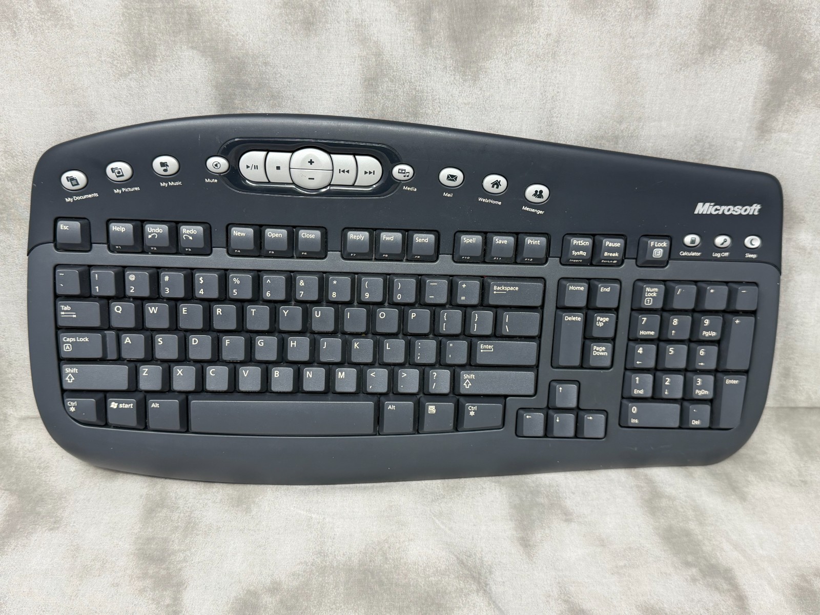 Microsoft Wireless MultiMedia Keyboard 1.1 Model 1014 WUR0313 X10-29274 Tested