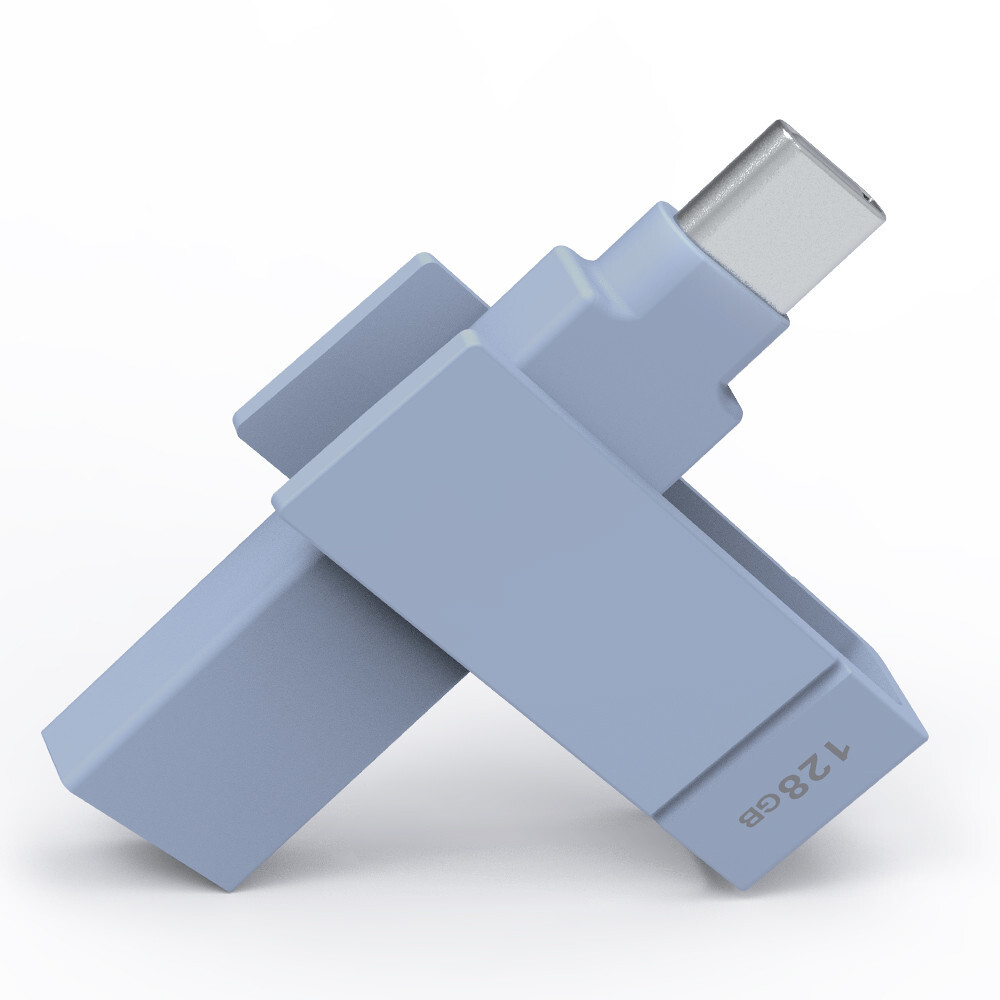 Apple MFi USB Type A & Type C Flash Drive Storage Photo Stick iPhone iPad Blue