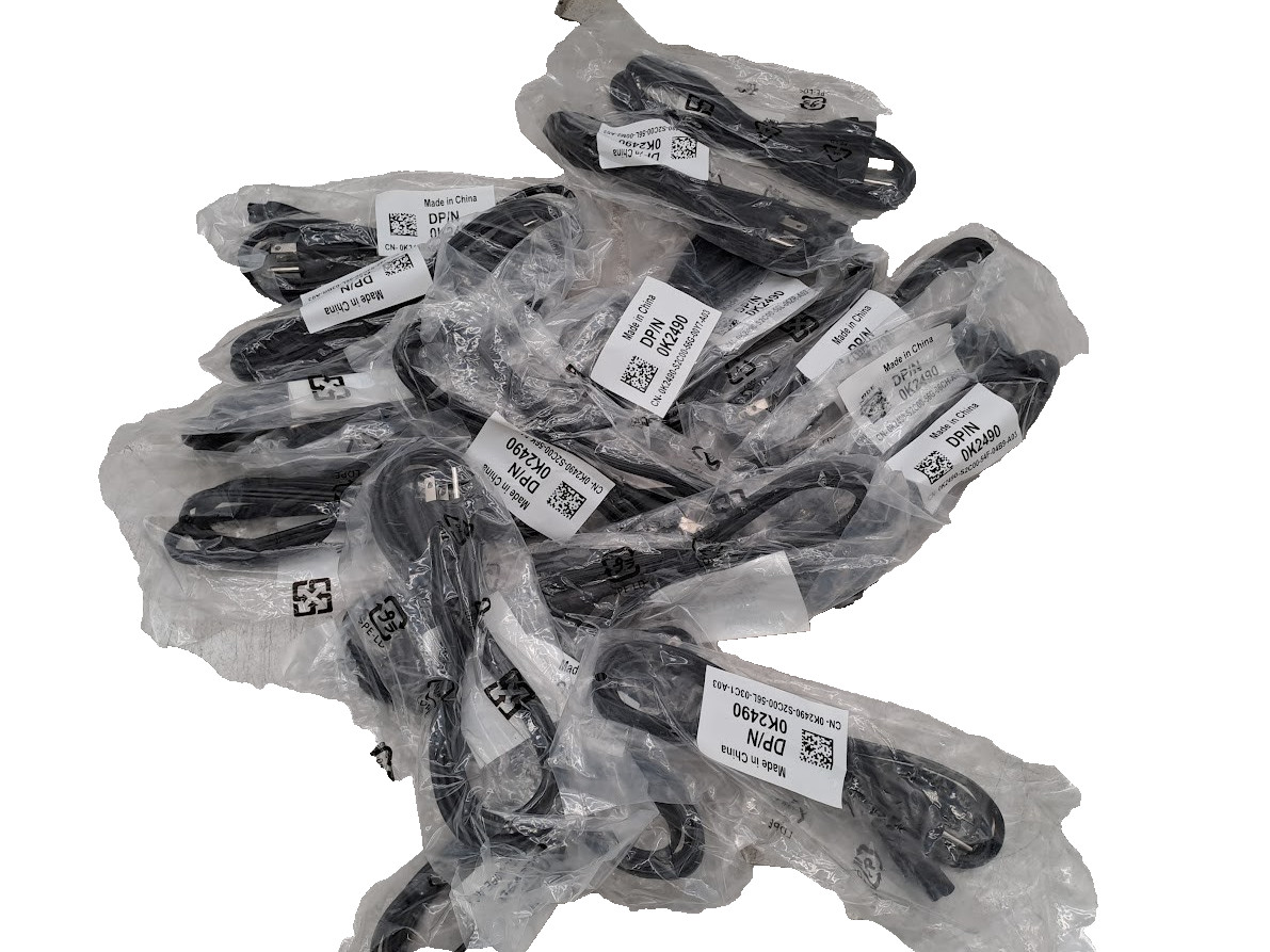 18X Dell 3Prong Mickey Mouse Style Power Cord 6FT DP/N 0K2490