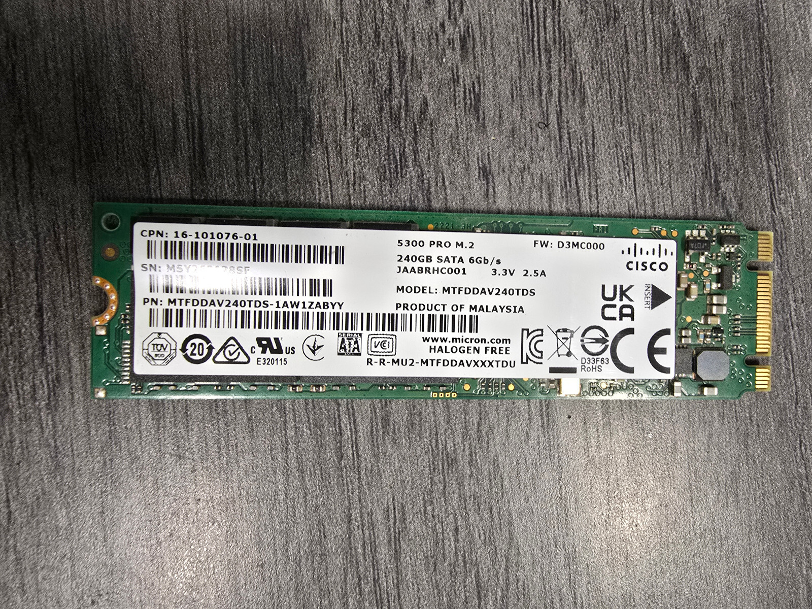 USED Cisco UCS-MSTOR-M2 M.2 Boot Device Drive C240 C220 B200 M5 240GB SSD Mini
