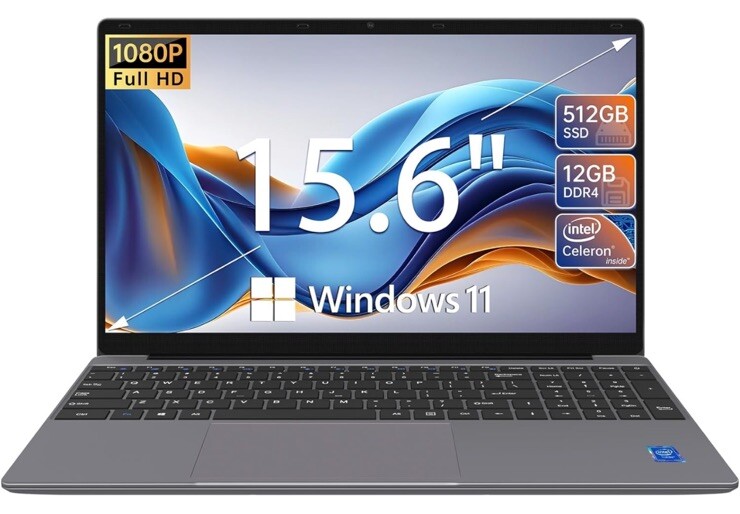 ApoloSign 15.6'' Laptop, 12GB RAM 512GB SSD, Windows 11 Laptop Computer