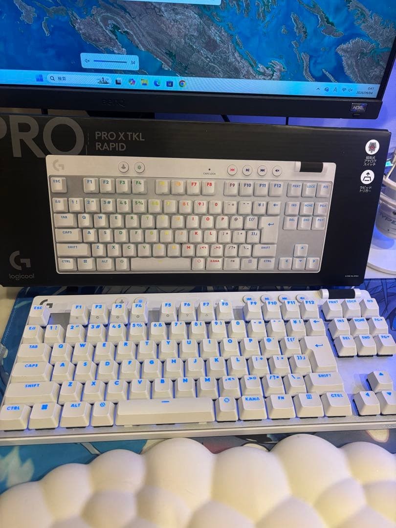 Logicool G PRO X TKL RAPID Gaming Keyboard White Wired Tenkeyless Magnetic