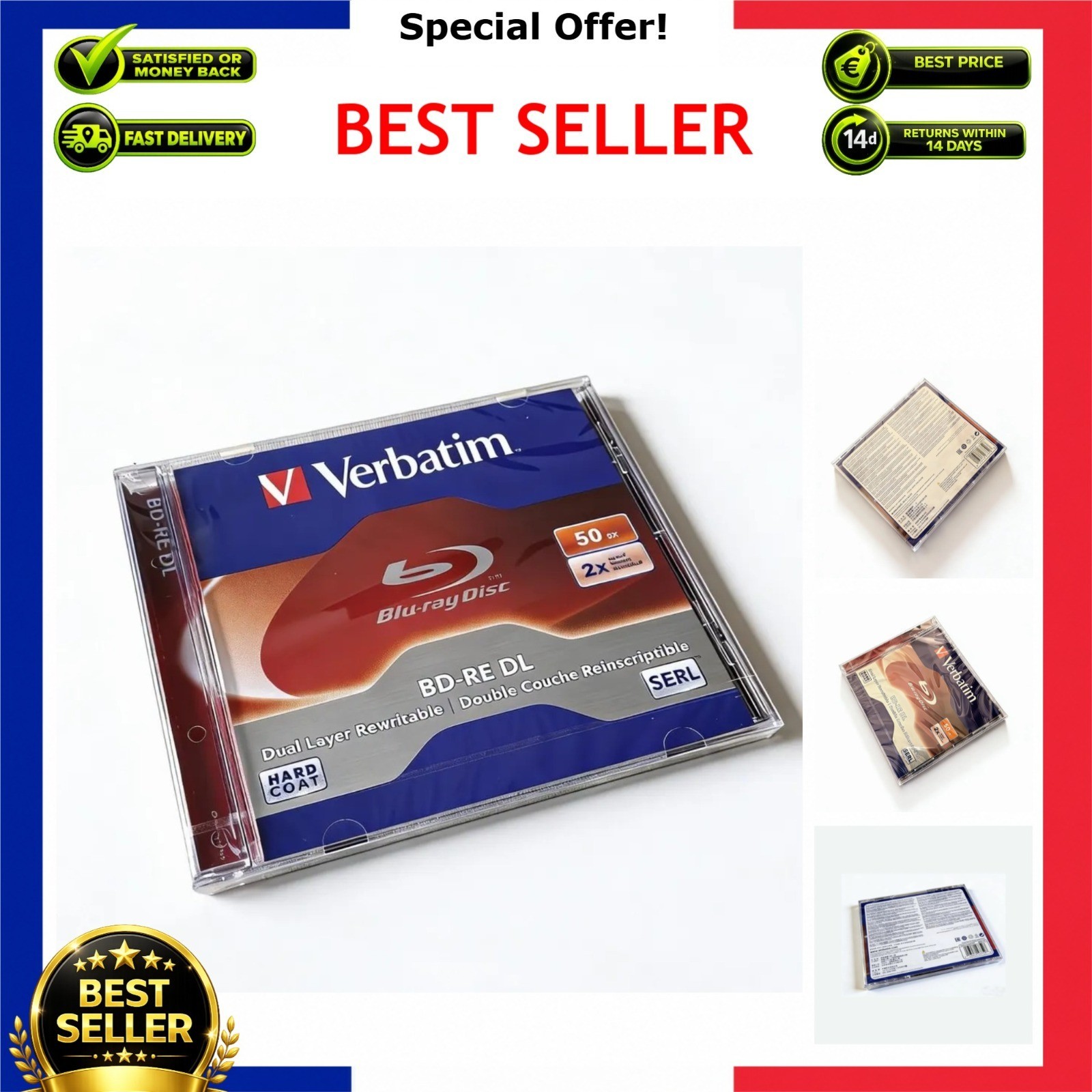 Verbatim BD-RE DL 50GB 2x Dual Layer Rewritable Blu-ray Disc Blank