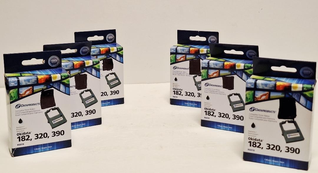 Dataproducts Compatible Printer Ribbon Okidata 182,320,390 R6010  Lot of SIX NIB