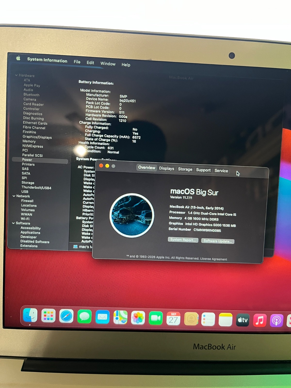 Apple MacBook Air 13" (Early 2014) i5 1.4GHz, 4GB RAM, 128GB SSD