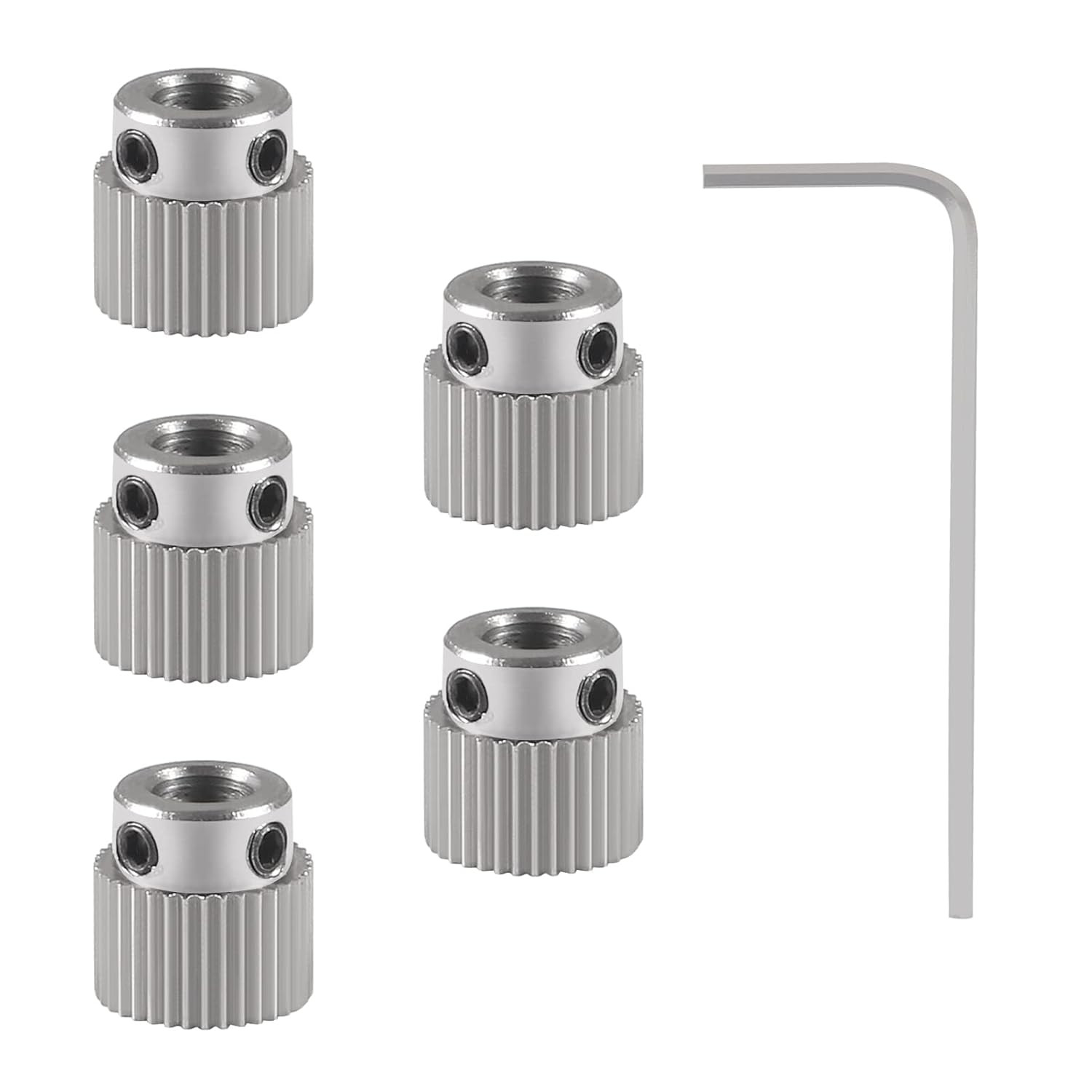 36 Teeth Stainless Steel Extruder Gear for Creality 3D Printers - 5 Pcs Set
