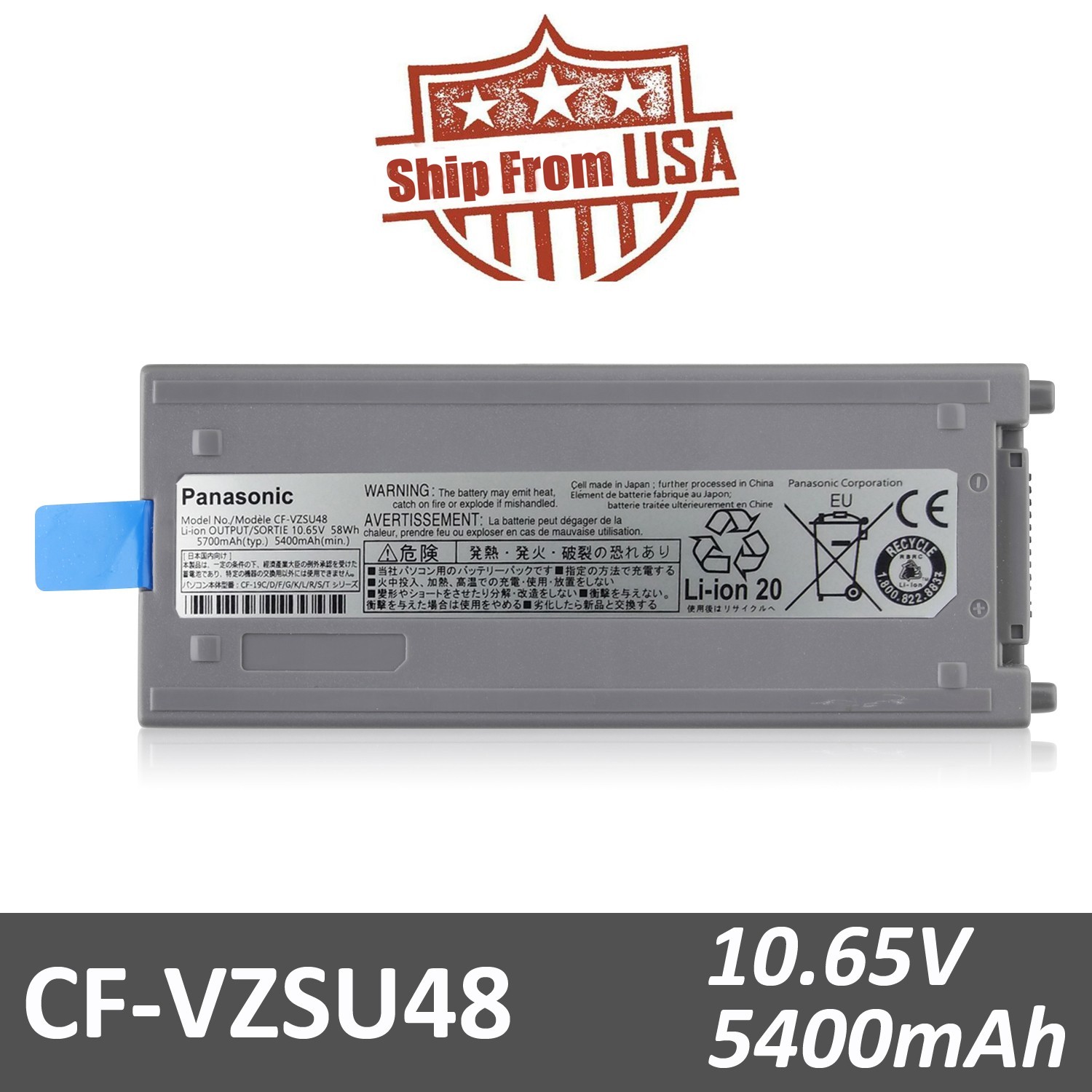 Genuine OEM CF-19 CF-VZSU48 CF-VZSU48U CF-VZSU50 Battery for Panasonic Toughbook