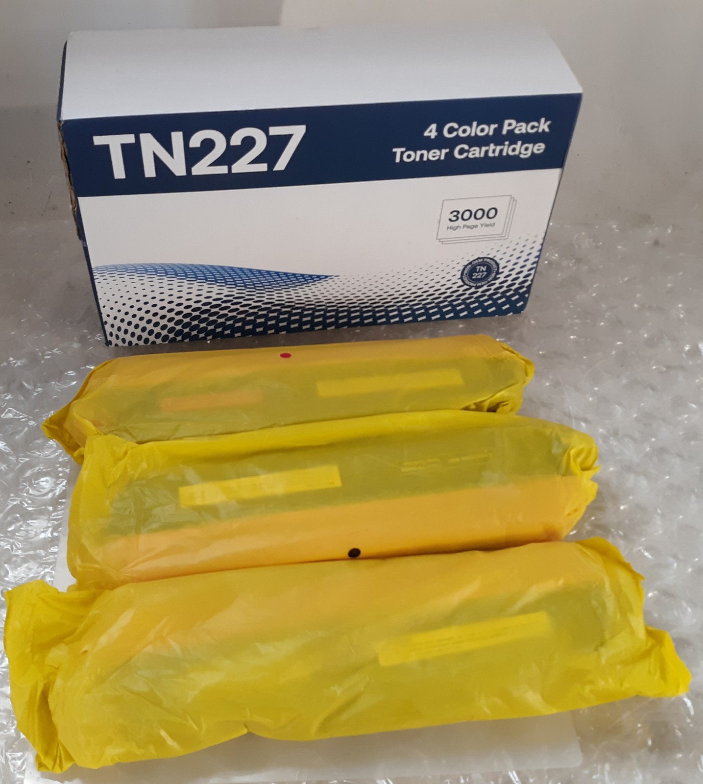 Lot of 3 Unbranded TN 227 Yellow Black Magenta NEW *OPEN BOX*