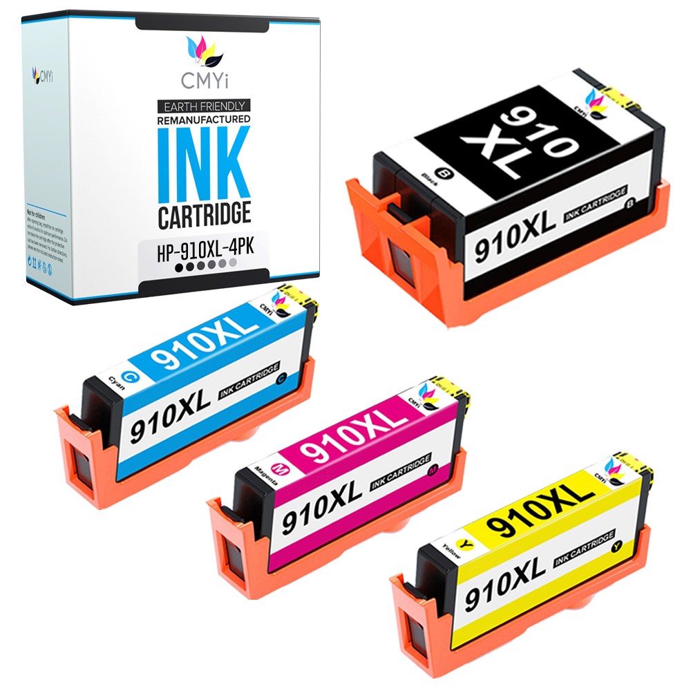 CMYi 4-PK Compatible HP 910XL Ink Cartridges for OfficeJet Pro 8028e 8034e 8035