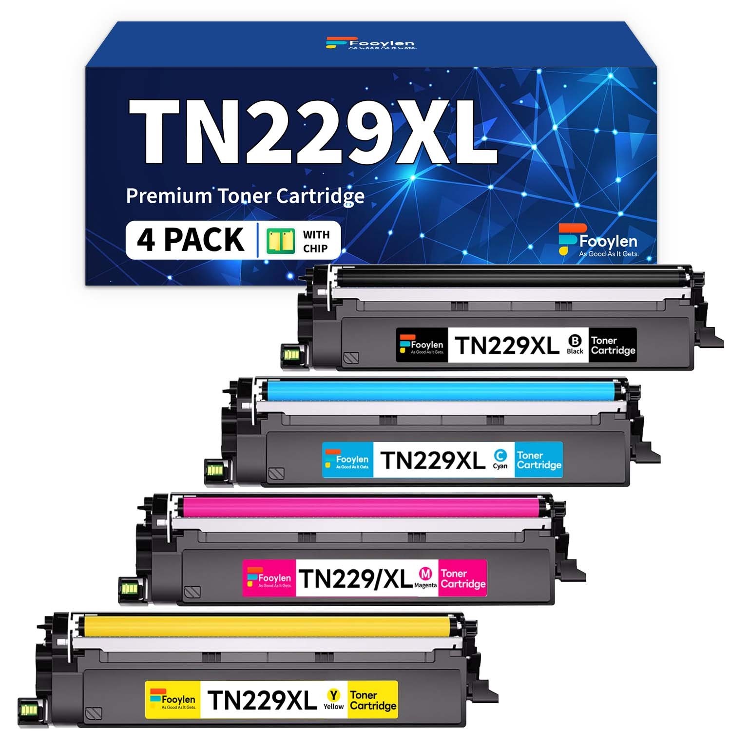 4PK TN229XL TN229 Toner Cartridge For Brother HL-L3280CDW MFC-L3780CDW L8395cdw
