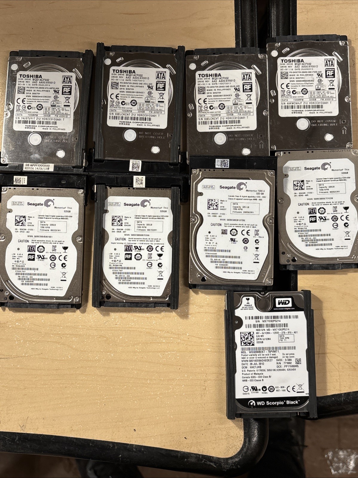 Mixed Major Brand 1TB 5400 RPM 2.5" Laptop HDD 320 GB