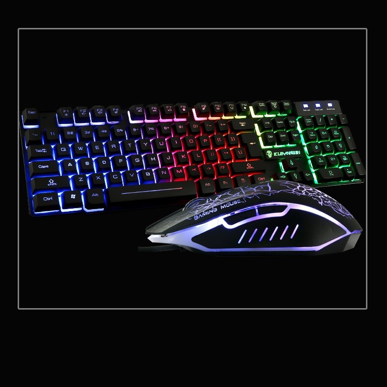Lighting USB desktop computer game mechanical feel set wired keyboard mouse