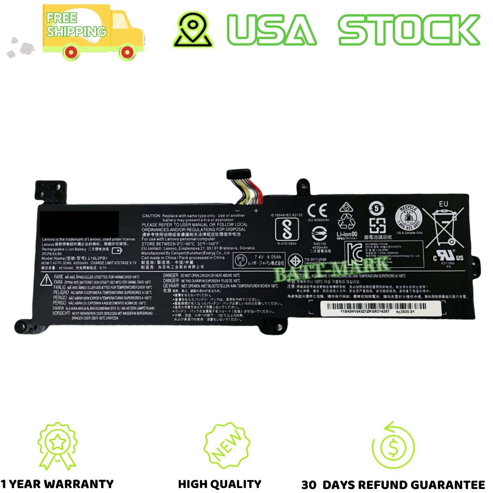 Original New L16M2PB1 L16C2PB2 L16L2PB3 Battery for lenovo Ideapad 330 Series