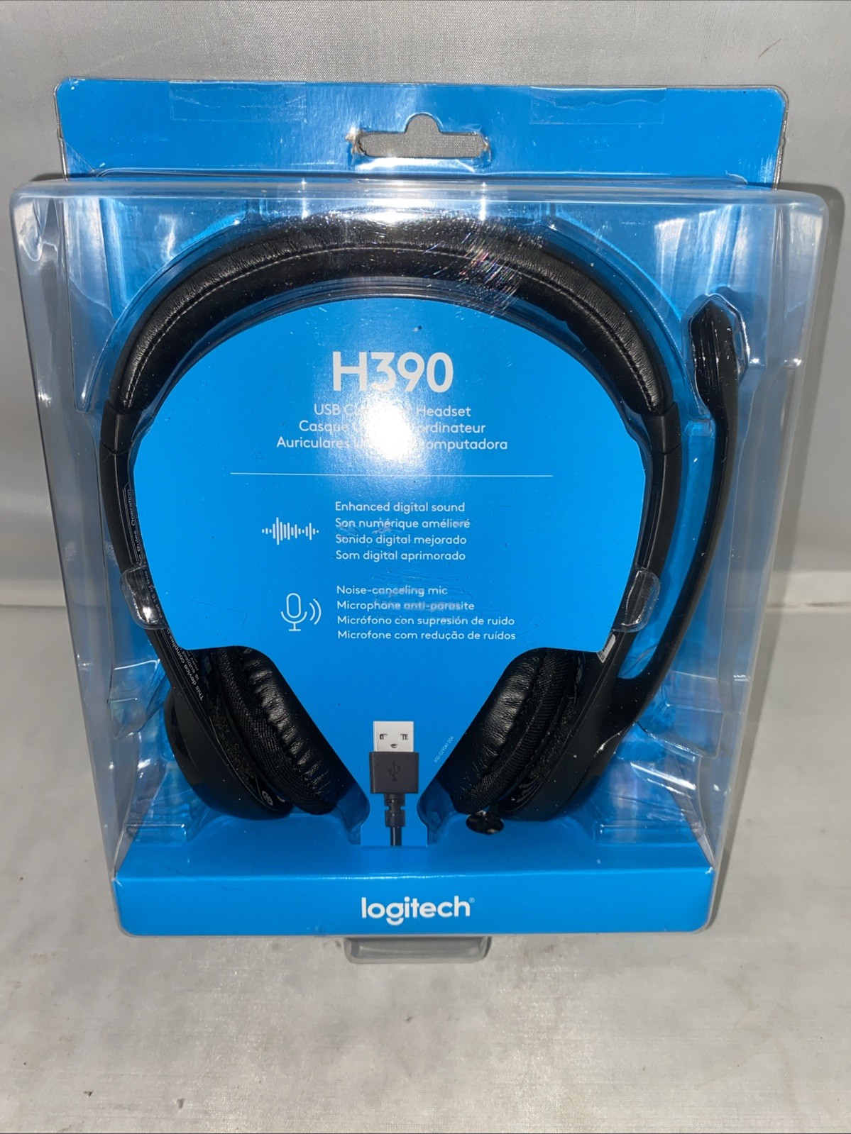 LOGITECH H390 Wired USB On-Ear Stereo Headset with Microphone For PC/Laptop 