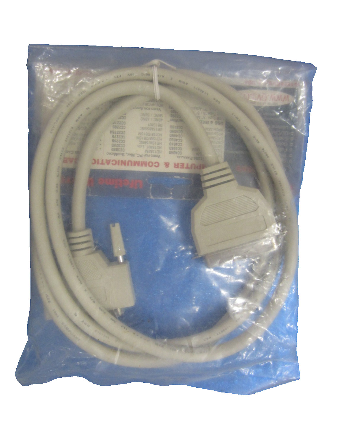 QVS 6FT IEEE 1284 BIDIRECTIONAL HIGH SPEED PARALLEL CABLE DB25M/CEN36M CC404D06