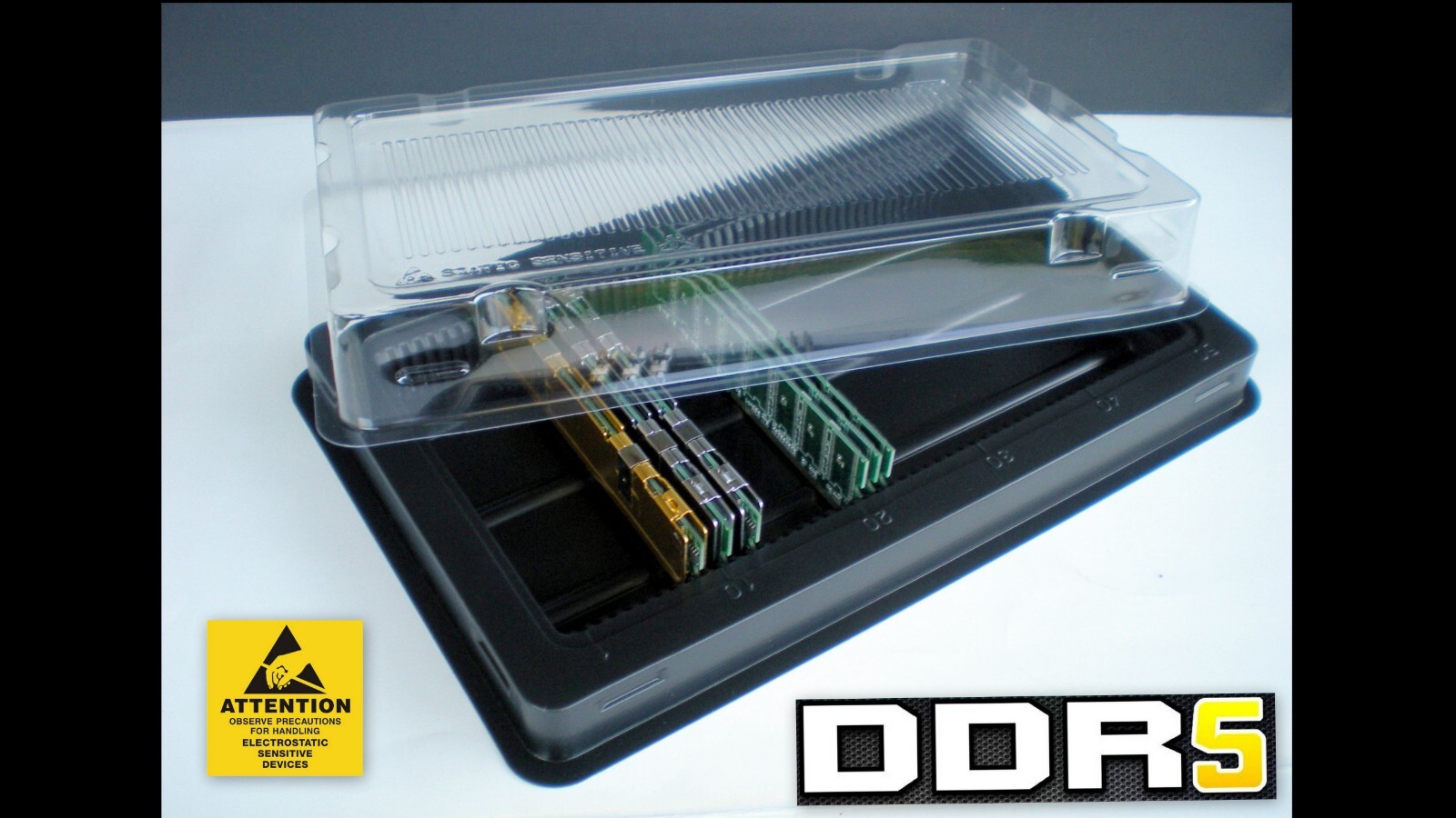 Computer Memory Packaging Tray Case for Desktop PC DDR5 Modules - 2 Fits 100 New