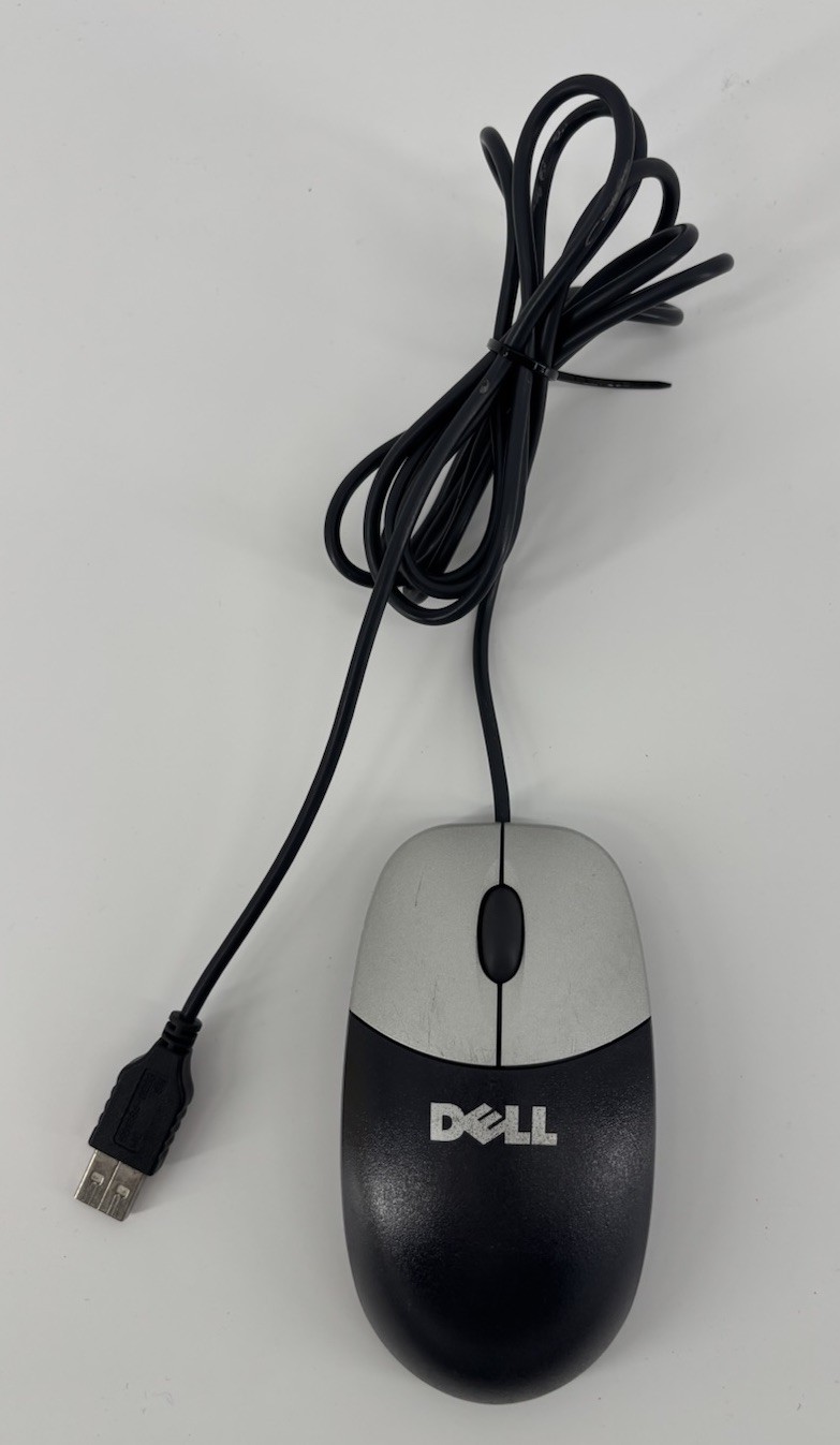 Dell Optical USB Wired Mouse Black/Silver M-UVDEL1 Vintage *Tested*