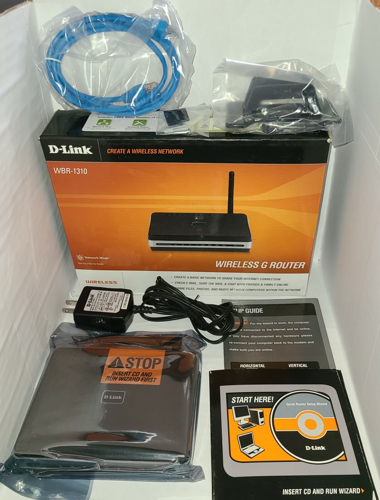 D-Link WBR-1310 54 Mbps 4-Port 10/100 Wireless G Router Unused Open Box 