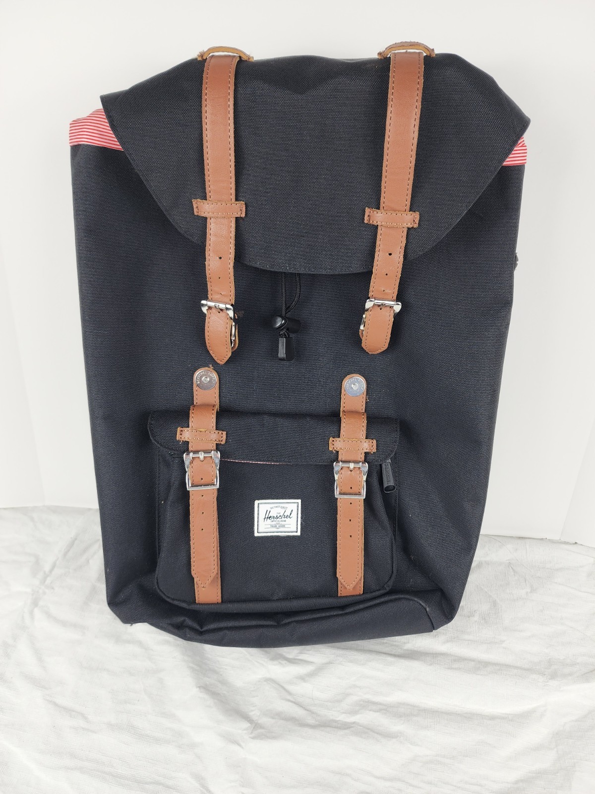 Herschel Backpack Large Little America Laptop Magnetic Candy Cane Stripes Black